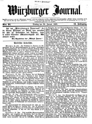 Würzburger Journal Dienstag 28. Januar 1868