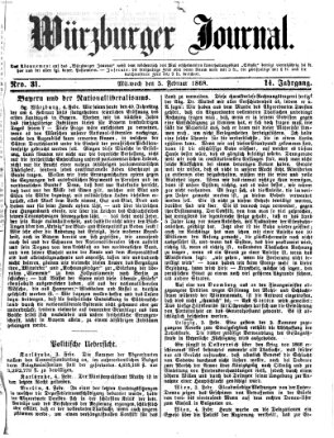 Würzburger Journal Mittwoch 5. Februar 1868