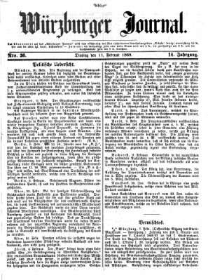 Würzburger Journal Dienstag 11. Februar 1868