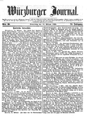 Würzburger Journal Donnerstag 13. Februar 1868