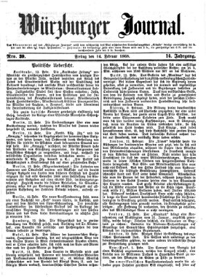 Würzburger Journal Freitag 14. Februar 1868