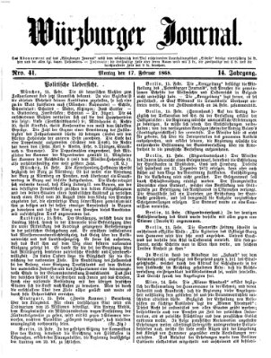 Würzburger Journal Montag 17. Februar 1868