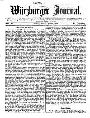 Würzburger Journal Samstag 22. Februar 1868