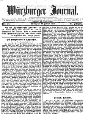 Würzburger Journal Montag 24. Februar 1868