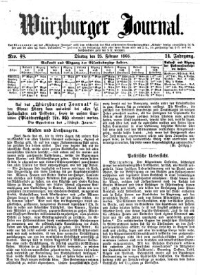 Würzburger Journal Dienstag 25. Februar 1868