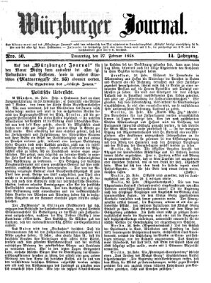 Würzburger Journal Donnerstag 27. Februar 1868