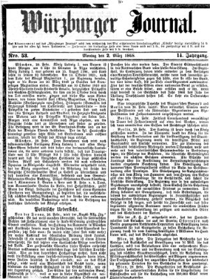 Würzburger Journal Montag 2. März 1868