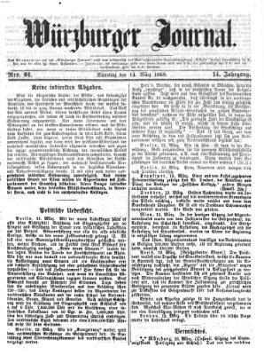 Würzburger Journal Samstag 14. März 1868