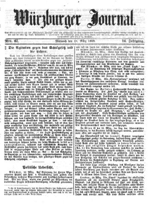 Würzburger Journal Mittwoch 18. März 1868