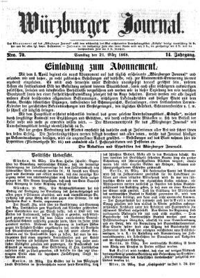 Würzburger Journal Samstag 21. März 1868