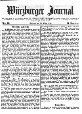 Würzburger Journal Mittwoch 25. März 1868