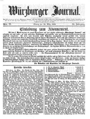 Würzburger Journal Montag 30. März 1868