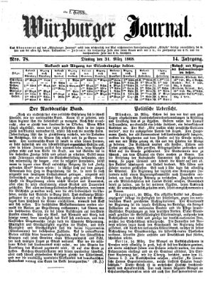 Würzburger Journal Samstag 21. März 1868