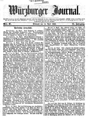 Würzburger Journal Mittwoch 15. April 1868