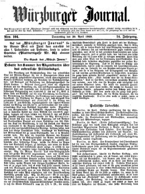 Würzburger Journal Donnerstag 30. April 1868