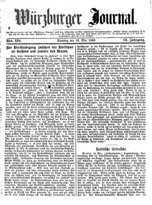 Würzburger Journal Samstag 16. Mai 1868