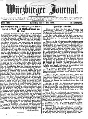 Würzburger Journal Donnerstag 21. Mai 1868