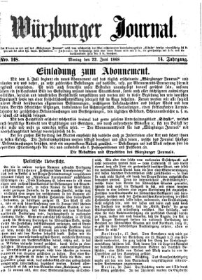 Würzburger Journal Montag 22. Juni 1868