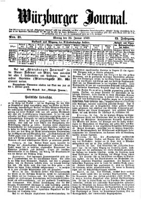 Würzburger Journal Montag 25. Januar 1869