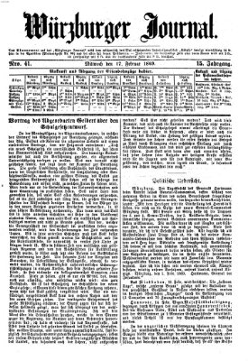 Würzburger Journal Mittwoch 17. Februar 1869