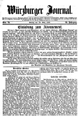 Würzburger Journal Montag 29. März 1869