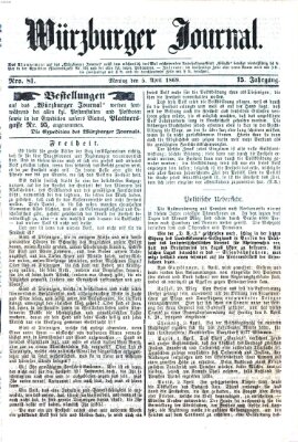 Würzburger Journal Montag 5. April 1869