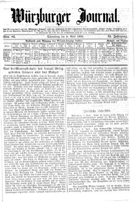 Würzburger Journal Donnerstag 8. April 1869