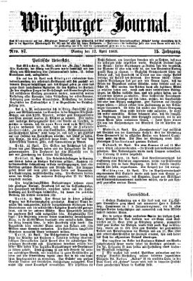 Würzburger Journal Montag 12. April 1869