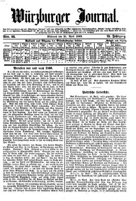 Würzburger Journal Mittwoch 21. April 1869