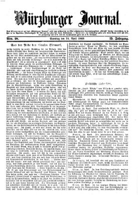 Würzburger Journal Samstag 24. April 1869