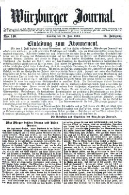 Würzburger Journal Samstag 19. Juni 1869