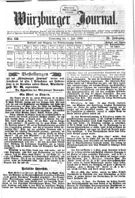 Würzburger Journal Donnerstag 1. Juli 1869