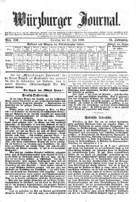 Würzburger Journal Samstag 31. Juli 1869