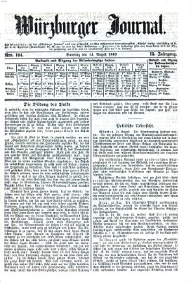 Würzburger Journal Samstag 14. August 1869