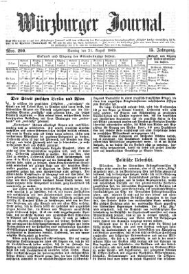 Würzburger Journal Samstag 21. August 1869