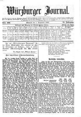 Würzburger Journal Mittwoch 1. September 1869