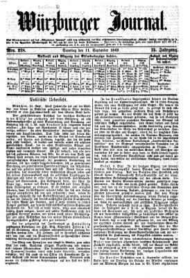 Würzburger Journal Samstag 11. September 1869