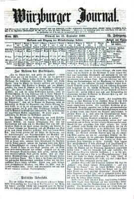 Würzburger Journal Mittwoch 15. September 1869