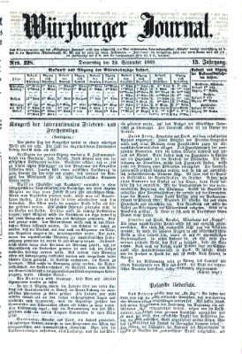 Würzburger Journal Donnerstag 23. September 1869