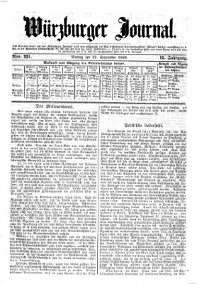 Würzburger Journal Montag 27. September 1869