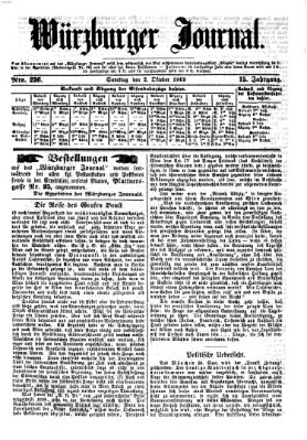 Würzburger Journal Samstag 2. Oktober 1869