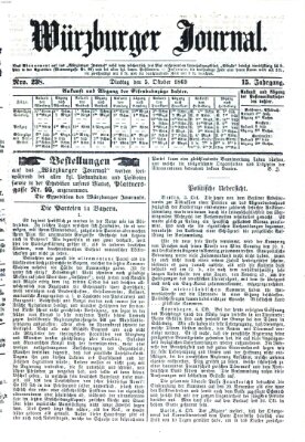 Würzburger Journal Dienstag 5. Oktober 1869