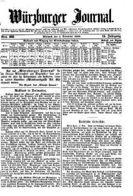 Würzburger Journal Mittwoch 3. November 1869