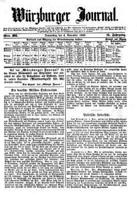 Würzburger Journal Donnerstag 4. November 1869