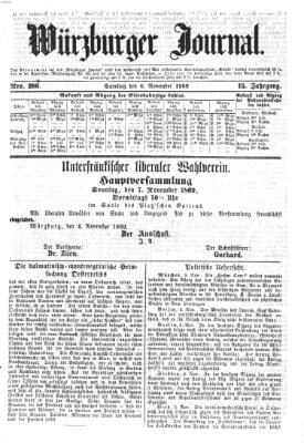 Würzburger Journal Samstag 6. November 1869