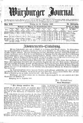 Würzburger Journal Dienstag 28. Dezember 1869