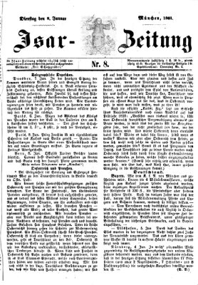 Isar-Zeitung (Bayerische Landbötin) Dienstag 8. Januar 1861