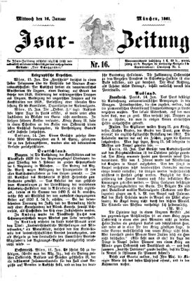 Isar-Zeitung (Bayerische Landbötin) Mittwoch 16. Januar 1861