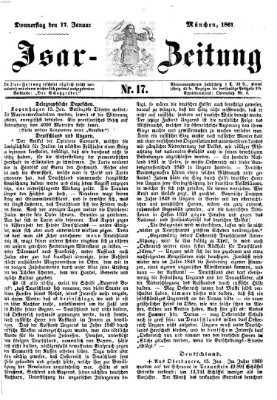 Isar-Zeitung (Bayerische Landbötin) Donnerstag 17. Januar 1861