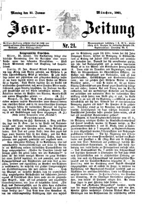 Isar-Zeitung (Bayerische Landbötin) Montag 21. Januar 1861